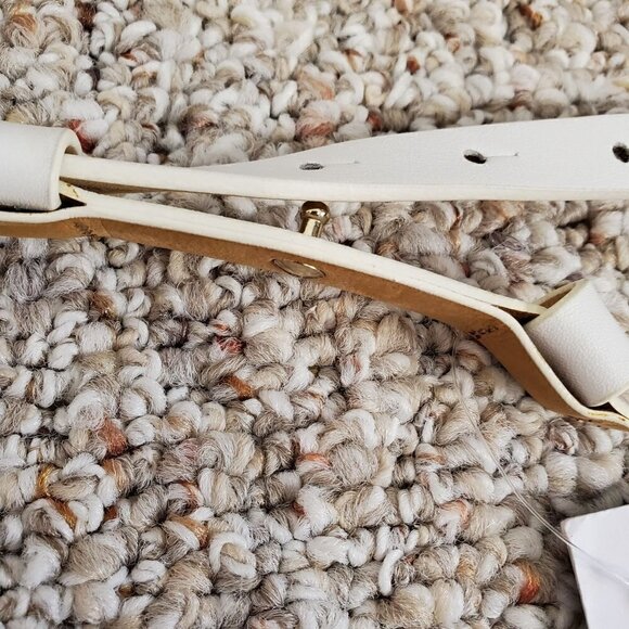 White 100% Genuine Leather Belt with Loop hardware Women O/S - Picture 11 of 16